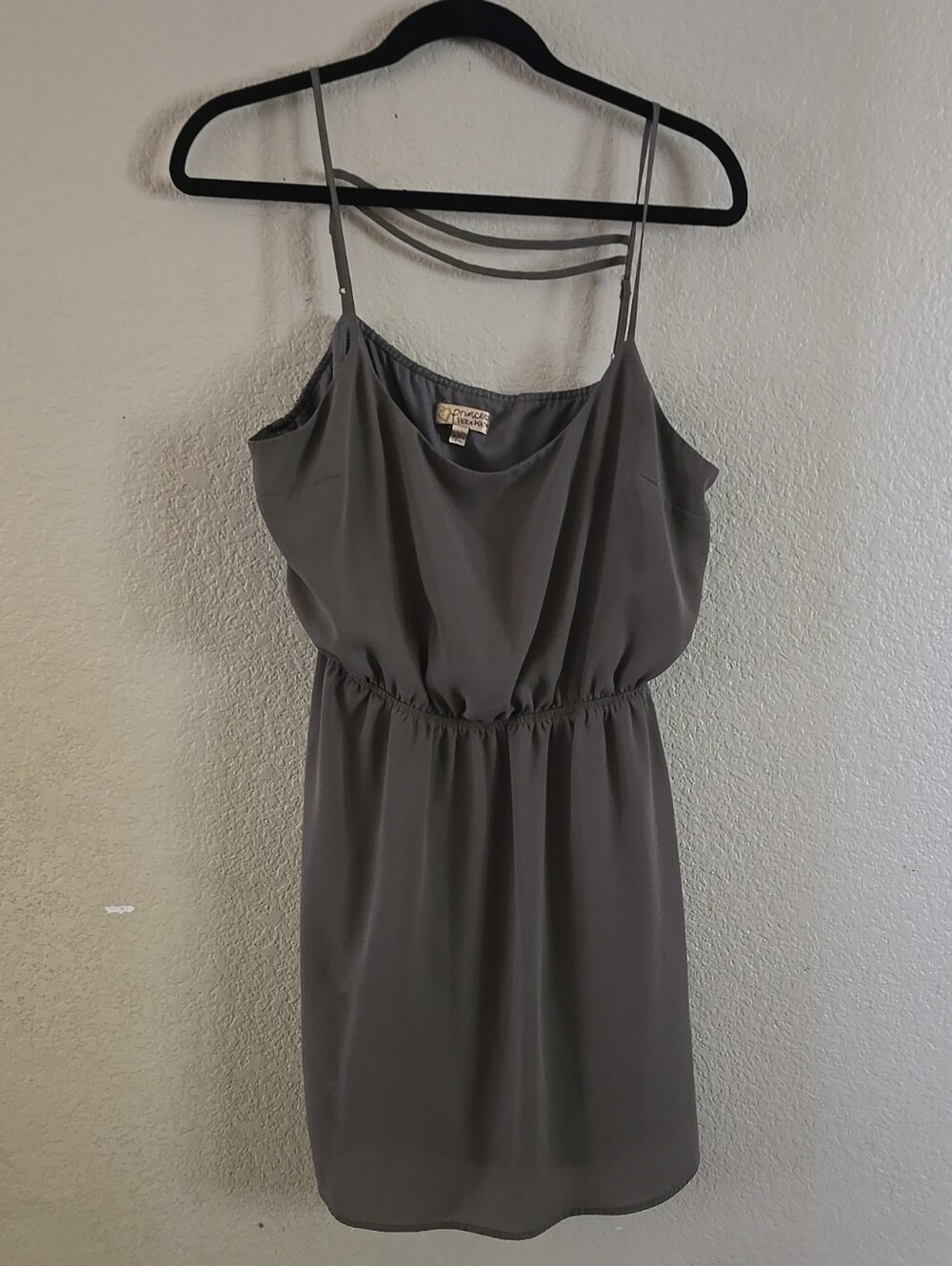 princess vera wang Gray Double-Strap Blouson Mini Dress